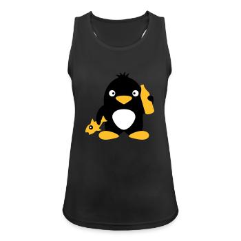 Fish And Beer Penguin - Frauen Tank Top atmungsaktiv - Schwarz - Vorne - Zoe (177cm)