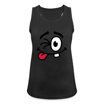 Cool Smiley Face - Women's Breathable Tank Top - black - Front - Zoe (177cm)