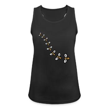 Bees Design - Débardeur respirant Femme - noir - Devant - Zoe (177cm)