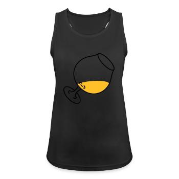 Cognacglas - Frauen Tank Top atmungsaktiv - Schwarz - Vorne - Zoe (177cm)