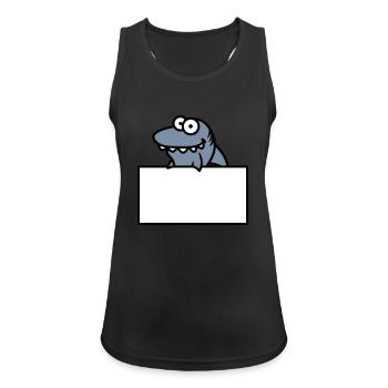 hai shield funny frame wall show comic cartoo - Women's Breathable Tank Top - black - Front - Zoe (177cm)