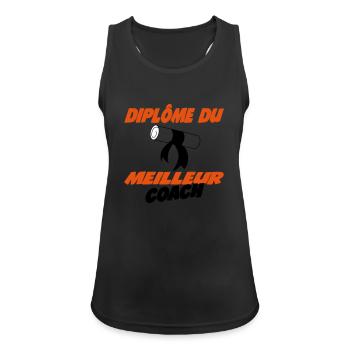 Diplom des besten COACH - Frauen Tank Top atmungsaktiv - Schwarz - Vorne - Zoe (177cm)