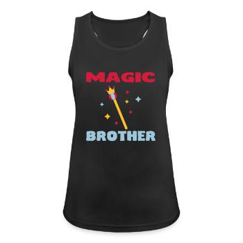 MAGIC BROTHER - Débardeur respirant Femme - noir - Devant - Zoe (177cm)