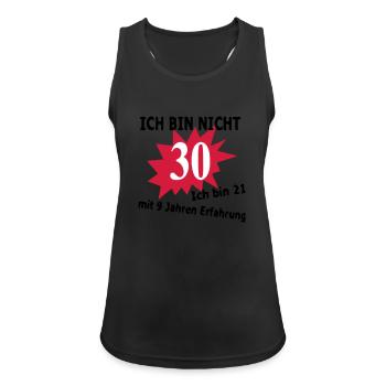 Geburtstag Birthday - 30. - Frauen Tank Top atmungsaktiv - Schwarz - Vorne - Zoe (177cm)