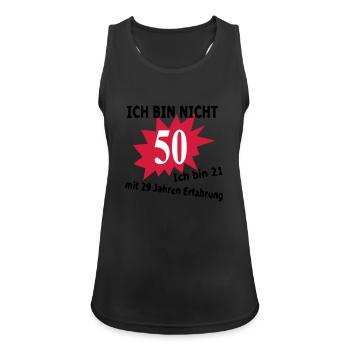 Geburtstag Birthday - 50. - Frauen Tank Top atmungsaktiv - Schwarz - Vorne - Zoe (177cm)