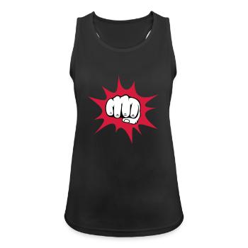 Faust - Frauen Tank Top atmungsaktiv - Schwarz - Vorne - Zoe (177cm)