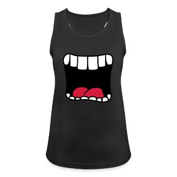 mund schreien grosses maul bruellen comic cartoon - Frauen Tank Top atmungsaktiv - Schwarz - Vorne - Zoe (177cm)