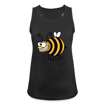 Funny thickness crazy bee - Women's Breathable Tank Top - black - Front - Zoe (177cm)