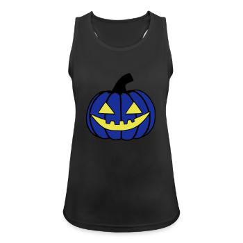 Halloween Spooky Pumpkin Lantern Vector - Débardeur respirant Femme - noir - Devant - Zoe (177cm)