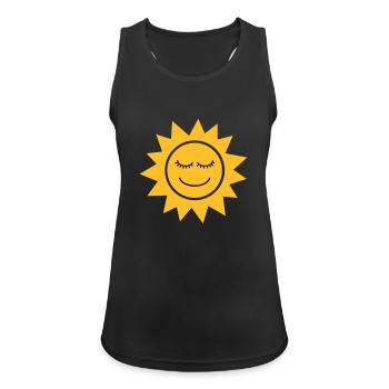 Soleil Souriant - Débardeur respirant Femme - noir - Devant - Zoe (177cm)