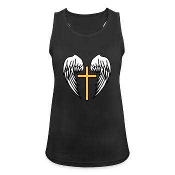 Holy Cross Jesus Christ Wings Angel Heaven - Women's Breathable Tank Top - black - Front - Zoe (177cm)