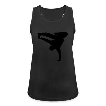 Breakdance - Frauen Tank Top atmungsaktiv - Schwarz - Vorne - Zoe (177cm)