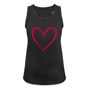 Heart Pink - Women's Breathable Tank Top - black - Front - Zoe (177cm)
