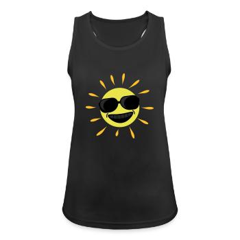 Sun Summer - Frauen Tank Top atmungsaktiv - Schwarz - Vorne - Zoe (177cm)