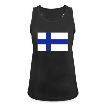 Drapeau national de la Finlande - Débardeur respirant Femme - noir - Devant - Zoe (177cm)