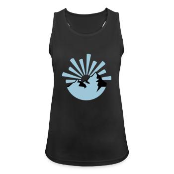 Berge - Frauen Tank Top atmungsaktiv - Schwarz - Vorne - Zoe (177cm)