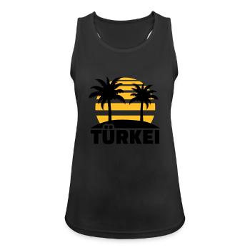 Türkei - Frauen Tank Top atmungsaktiv - Schwarz - Vorne - Zoe (177cm)