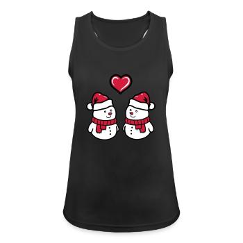 Amour bonhomme de neige - Débardeur respirant Femme - noir - Devant - Zoe (177cm)