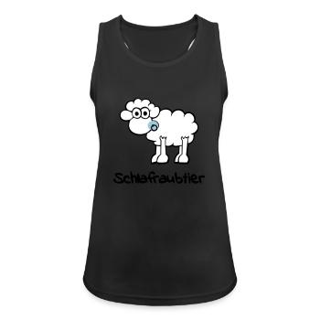 Schlafraubtier - Frauen Tank Top atmungsaktiv - Schwarz - Vorne - Zoe (177cm)