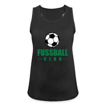 fussball club - Frauen Tank Top atmungsaktiv - Schwarz - Vorne - Zoe (177cm)