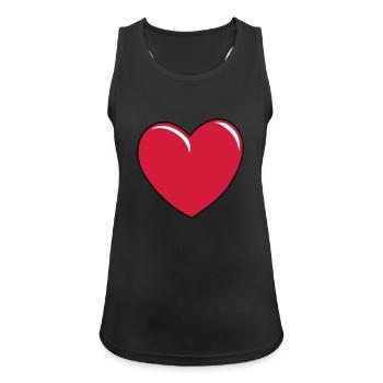 Cartoon-Herz - Frauen Tank Top atmungsaktiv - Schwarz - Vorne - Zoe (177cm)