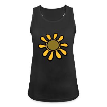 Petite fleur de soleil de tournesol jolie fleur - Débardeur respirant Femme - noir - Devant - Zoe (177cm)