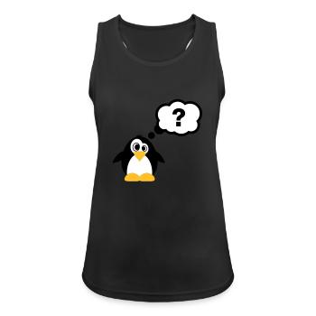 Pinguine Fragezeichen - Frauen Tank Top atmungsaktiv - Schwarz - Vorne - Zoe (177cm)
