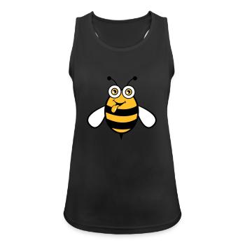 Drôle de doux funny Bee - Débardeur respirant Femme - noir - Devant - Zoe (177cm)