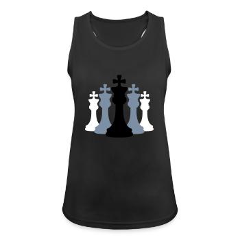 Team Schach Könige - Frauen Tank Top atmungsaktiv - Schwarz - Vorne - Zoe (177cm)