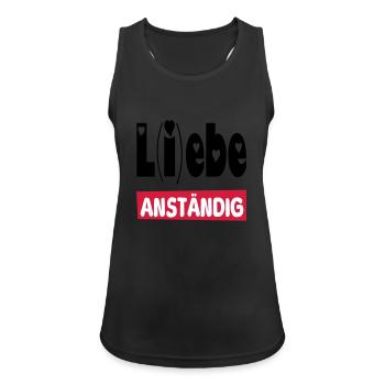 lebe anständig II - Frauen Tank Top atmungsaktiv - Schwarz - Vorne - Zoe (177cm)