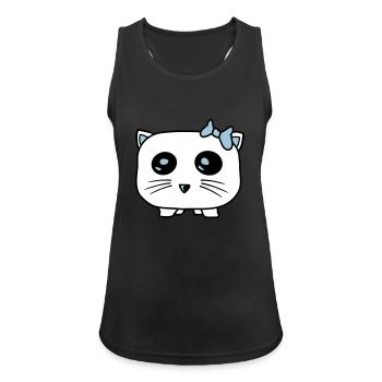 Girl Cat Pretty Bow Little Hamster Woman - Women's Breathable Tank Top - black - Front - Zoe (177cm)