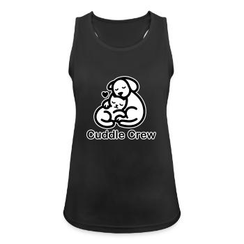 Katze & Hund Kuscheln - Cuddle Crew Design - Frauen Tank Top atmungsaktiv - Schwarz - Vorne - Zoe (177cm)