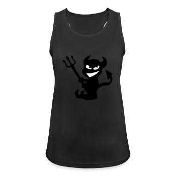 Lächeln Böse mit Dreizack - Frauen Tank Top atmungsaktiv - Schwarz - Vorne - Zoe (177cm)