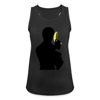 Agent BANANA - Débardeur respirant Femme - noir - Devant - Zoe (177cm)