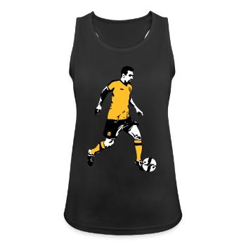 Soccer - Débardeur respirant Femme - noir - Devant - Zoe (177cm)