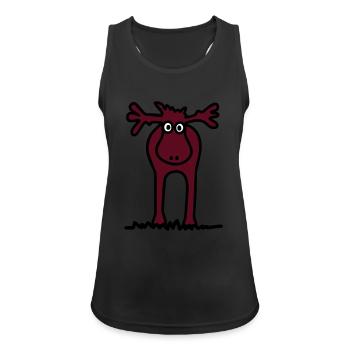 Funny moose or reindeer? - Women's Breathable Tank Top - black - Front - Zoe (177cm)