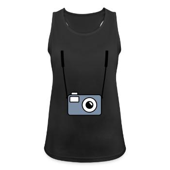camera - Women's Breathable Tank Top - black - Front - Zoe (177cm)