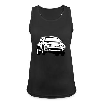 Rallye, Rallyeauto, Rennauto - Frauen Tank Top atmungsaktiv - Schwarz - Vorne - Zoe (177cm)