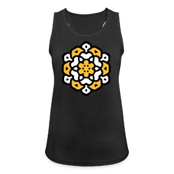 Fleur Fleur Mandala - Débardeur respirant Femme - noir - Devant - Zoe (177cm)