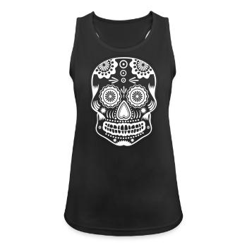 Dia de los muertes - Frauen Tank Top atmungsaktiv - Schwarz - Vorne - Zoe (177cm)