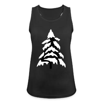 cold snow christmas tree fir tree fir stars - Women's Breathable Tank Top - black - Front - Zoe (177cm)