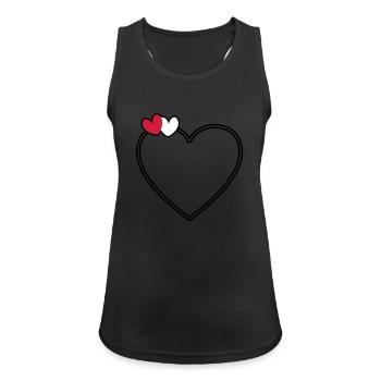 Coeur de 2 coeurs - Débardeur respirant Femme - noir - Devant - Zoe (177cm)