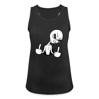 hole insult wanker middle finger fuck you off - Women's Breathable Tank Top - black - Front - Zoe (177cm)