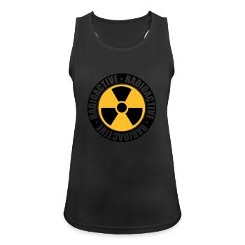 rond noir timbre danger avertissement attention - Débardeur respirant Femme - noir - Devant - Zoe (177cm)