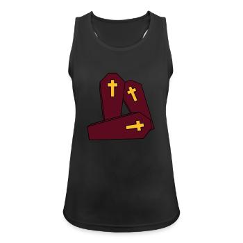 crew many team 3 friends casket burial cross gra - Women's Breathable Tank Top - black - Front - Zoe (177cm)