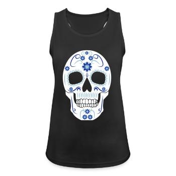 mexican skull - Frauen Tank Top atmungsaktiv - Schwarz - Vorne - Zoe (177cm)