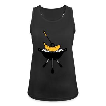 bbq grill grill fry cook cook schuerze kuec - Women's Breathable Tank Top - black - Front - Zoe (177cm)