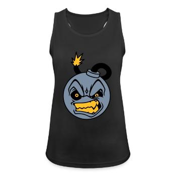 Angry Bomb - Débardeur respirant Femme - noir - Devant - Zoe (177cm)