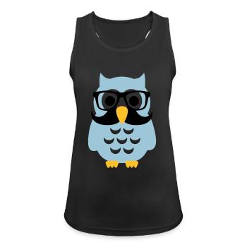 Eule - Frauen Tank Top atmungsaktiv - Schwarz - Vorne - Zoe (177cm)
