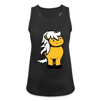 Pferd Süß Pony Fohlen Pferdemädchen Niedlich Comic - Frauen Tank Top atmungsaktiv - Schwarz - Vorne - Zoe (177cm)